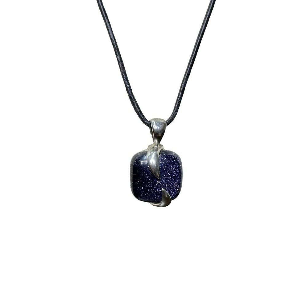 Lia‎ Sophia Terrain Blackberry Purple Sparkle Goldstone Silver Necklace - Picture 2 of 7